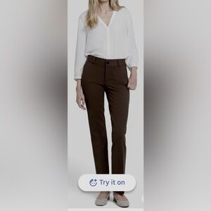 NYDJ Lift Tuck Technology pants Mid Rise in Dark Chocolate Brown Plus Size 16